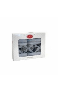 Набор полотенец Карвен "Y DAMASK" махра 50*90/70*140 HS 1701 v7 св.серый