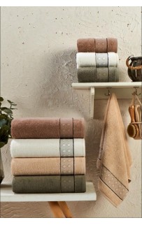 Набор полотенец Карвен "SIDE" Cotton (penye) 50*90 4шт. махра HS 1004