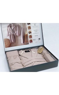 Халат Карвен "Bothore set" c полотенцами 50*90/90*170 хлопок В 1055