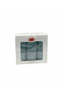 Набор полотенец Карвен "TILE" махра 50*90(2)/70*140 HS 1647 v9 изумрут