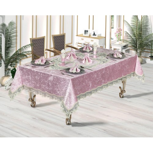 Скатерть FINEZZA " Melisa " 160*230 круж и салф 8 шт.(бархат) М 750 (Акция)