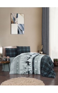 Постельное белье Карвен фланель семейный N245 HAPPINESS Green