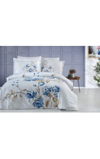 Постельное белье Карвен Stripe Satin с цветным принтом 1.5 спальное N249 -SB019(4пр.) (Акция)