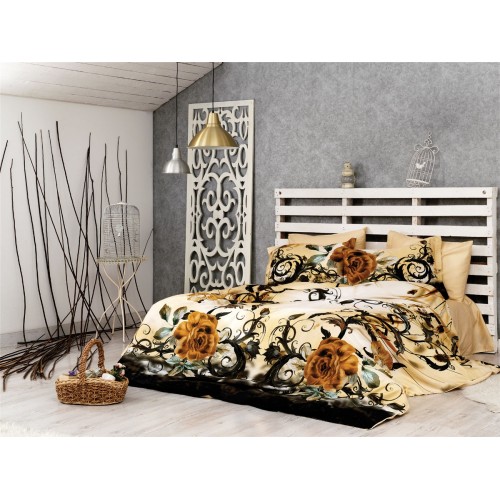 N046 Постельное белье Zebra 3Dсатин евро ( Bohamia ) (АКЦИЯ)