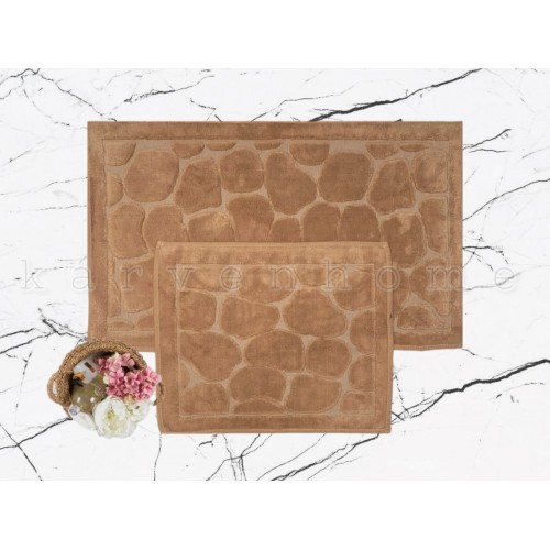 Набор ковриков для ванной Карвен TAS KV 427 eko hali rengi/т.бежевый