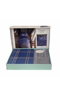 Постельное белье "Карвен" YOUNG STYLE ранфорс 1,5 спальн.Campus Blue v-2