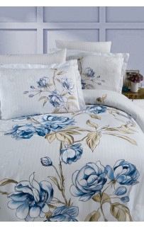 Постельное белье Карвен Stripe Satin с цветным принтом 1.5 спальное N249 -SB019(4пр.) (Акция)