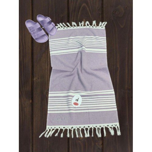 Полотенце Карвен 100*150 1шт. с бахрамой пештемаль махра Н 3277 v2 лиловый