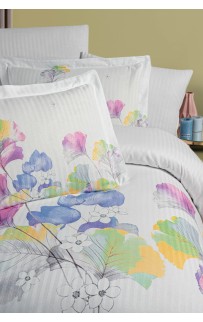 Постельное белье Карвен Stripe Satin с цветным принтом 1.5 спальное N249 -SB010(4пр.) (Акция)