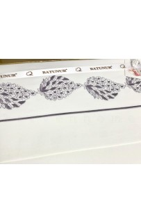 Постельное белье BATUNUR "ADA" акфил с вышивкой евро N270 v1 крем/лиловый