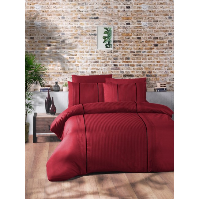 Постельное белье "Карвен" DELUXE DARK ранфорс евро (Elegant Red) (Акция)