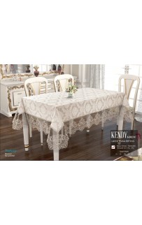 Скатерть Карвен "KENDY" 160*220 с гипюром М 784 krem/кремовый
