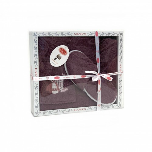 Набор для сауны KARVEN женский махра (75*150 чалма+тапки) B354(V-2)-3 m?rd?m/лиловый