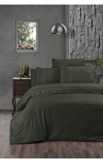 Постельное белье "Карвен" DELUXE DARK ранфорс евро (Gala Dark Green) (Акция)