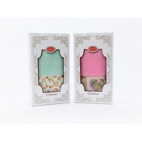 Полотенце в коробке Карвен " Женский" махра с печатью 70*140 HS 1536