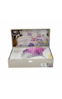 Постельное белье Карвен Stripe Satin с цветным принтом 1.5 спальное N249 -SB010(4пр.) (Акция)