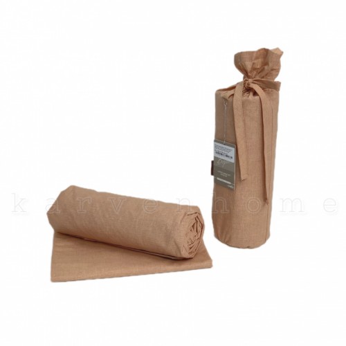 Простынь Sarev Bazaar "TEO"на резинке+2 наволочки"FITTED CARSAF SETI" евро поплин 160*200+30см P 940 v6 taba/