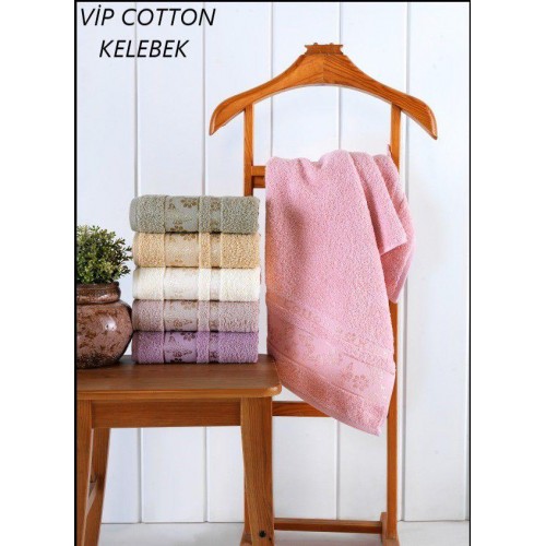 Полотенце Карвен Vip Cotton "KELEBEK" 70*140 6шт.махра H 3283