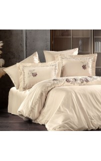 Постельное белье Zebra casa сатин с кружевом евро N169 ROSENGART capp