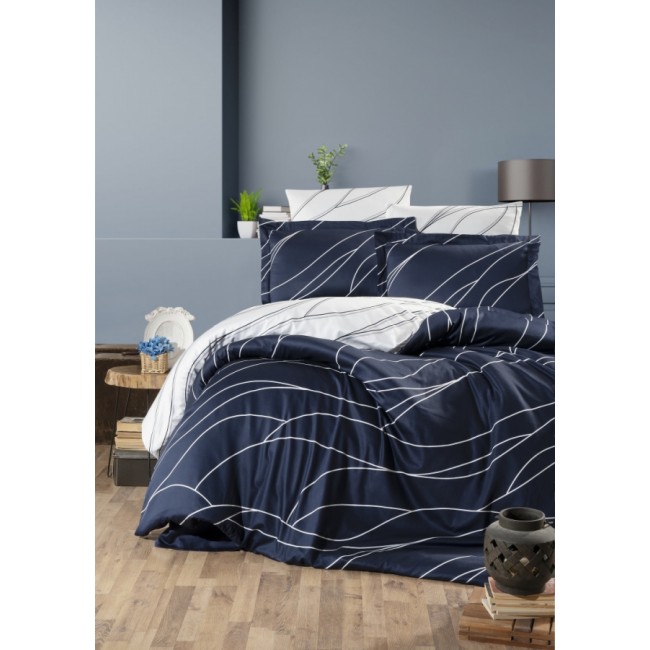 Постельное белье "Карвен" дэлюкс сатин 1,5 спальн. Mesi Navy Blue