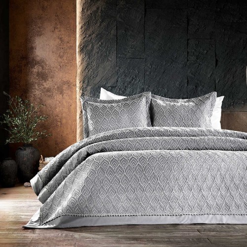 Комплект ZEBRA "LEAF"c наволочками евро 3 предмета серый (Акция)