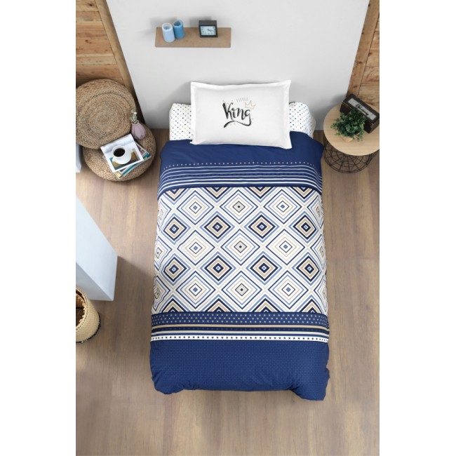 Постельное белье "Карвен" YOUNG STYLE ранфорс 1,5 спальн.Little King Blue v-1