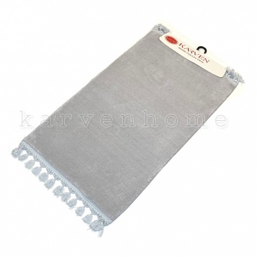 Набор ковриков для ванной Карвен POST DOKUMA SACAKLI/мех с бахрамой KV 414 gri/серый