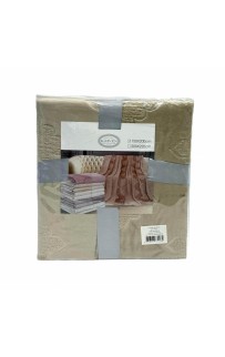 Плед Karven фланель евро PL 008 SOLID EMBOSS v6/Coffee