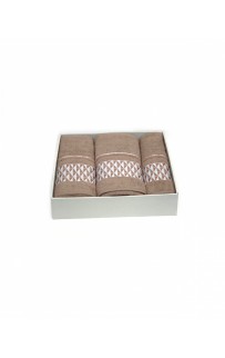 Набор полотенец Карвен "TILE" махра 50*90(2)/70*140 HS 1647 v6 капучино