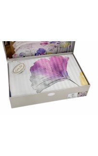Постельное белье Карвен Stripe Satin с цветным принтом 1.5 спальное N249 -SB010(4пр.) (Акция)