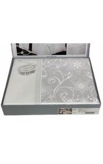 Постельное белье "Карвен" жаккард с оборкой семейный (607) (7пр.) (Акция)