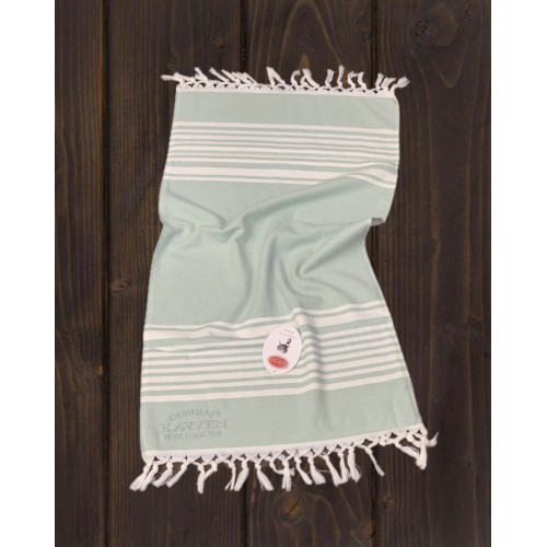 Полотенце Карвен 100*150 1шт. с бахрамой пештемаль махра Н 3277 v2 фисташковый