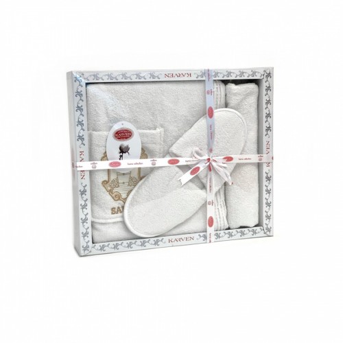 Набор для сауны KARVEN женский махра (75*150 чалма+тапки) B354(V-1)-9 beyaz/белый