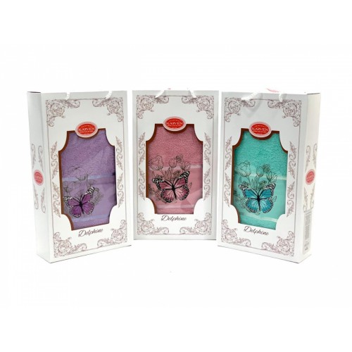 Полотенце в коробке Карвен " Бабочка" махра 70*140 HS 1526