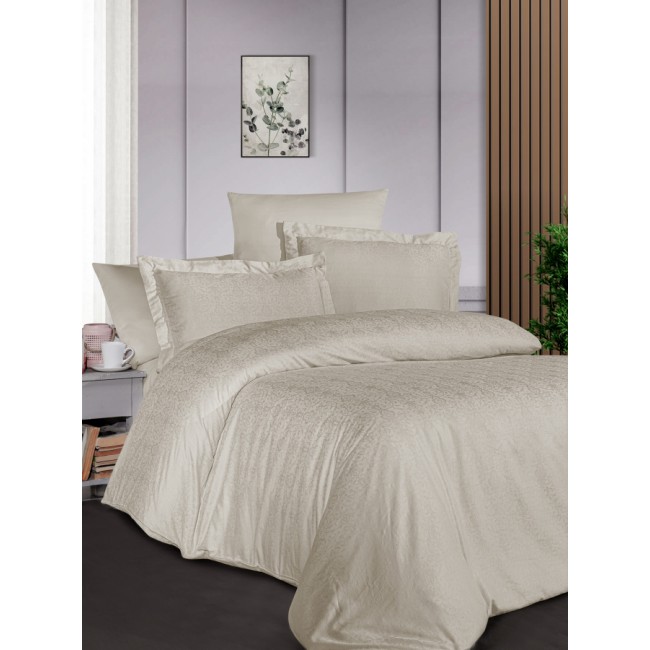 Пододеяльник+наволочка Карвен ELEGANT евро сатин Athena Beige