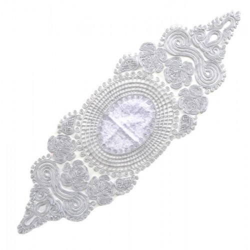 Дорожка Карвен 90*30 велюр с кружевом М838/1446 B01 белый