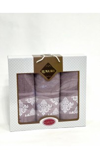 Набор полотенец Карвен "Y DAMASK" махра 50*90(2)/70*140 HS 1702 v3 сиреневый