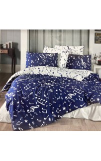 Постельное белье "Карвен" ранфорс евро (Major Navy Blue)