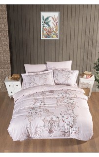 Постельное белье Карвен Stripe Satin с цветным принтом 1.5 спальное N249 -SB008(4пр.) (Акция)
