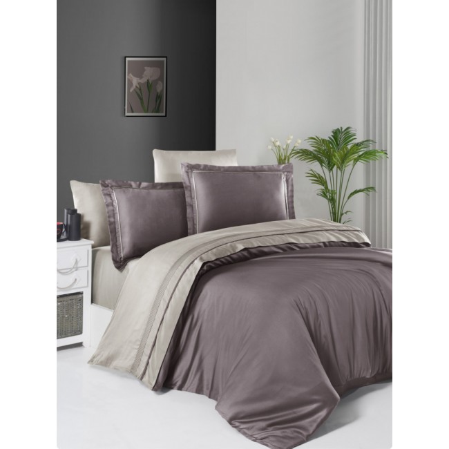 Постельное белье КАРВЕН сатин Де Люкс N045 Serenity Iilac/beige