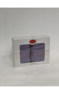 Набор полотенец Карвен "SUMBUL " махра 50*90/70*140 HS 1691 v6 св. лиловый