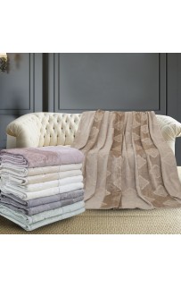 Плед Karven фланель евро PL 008 SOLID EMBOSS v2/Beige
