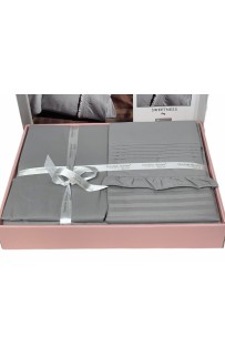 Постельное белье "Карвен" DELUXE ранфорс евро Sweetness grey (Акция)