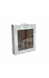 Набор полотенец Карвен "DORT DAIRE" махра 50*90/70*140 HS 1642 v-8 кофейный