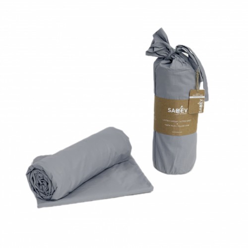 Простынь SAREV на резинке + наволочки Ранфорс 200*200+35см/50*70(2) P953 GR?/V53.