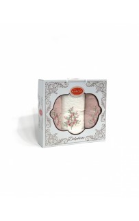 Набор полотенец Карвен "SAKURA"махра 50*90(2)/70*140 HS 1615 v3 крем/св.пудра
