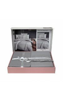 Постельное белье "Карвен" DELUXE ранфорс евро Sweetness grey (Акция)