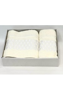 Набор полотенец Карвен "TILE" махра 50*90/70*140 HS 1646 v1кремовый