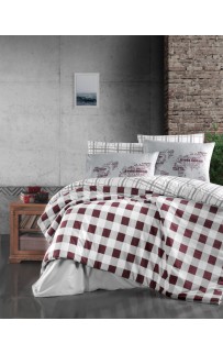 Пододеяльник+наволочки Карвен евро ранфорс Edmon Dark Red