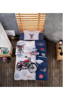 Постельное белье "Карвен" YOUNG STYLE ранфорс 1,5 спальн. Road King Blue v-1